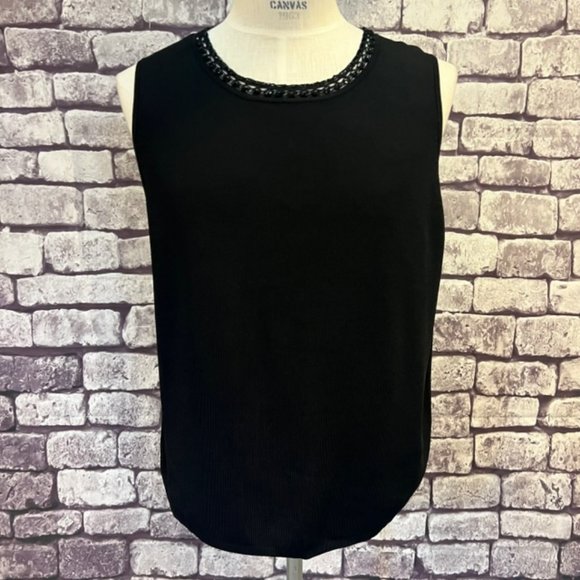 Grace Dane Lewis NWT Black Sleeveless Blouse Size 3X - Picture 1 of 9